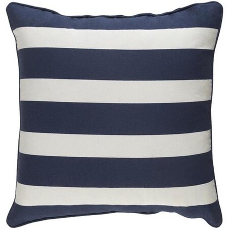 Artistic Weavers Artistic Weavers GLYP7082-1818 Glyph Stripe Throw Pillow Cover; Navy & White GLYP7082-1818